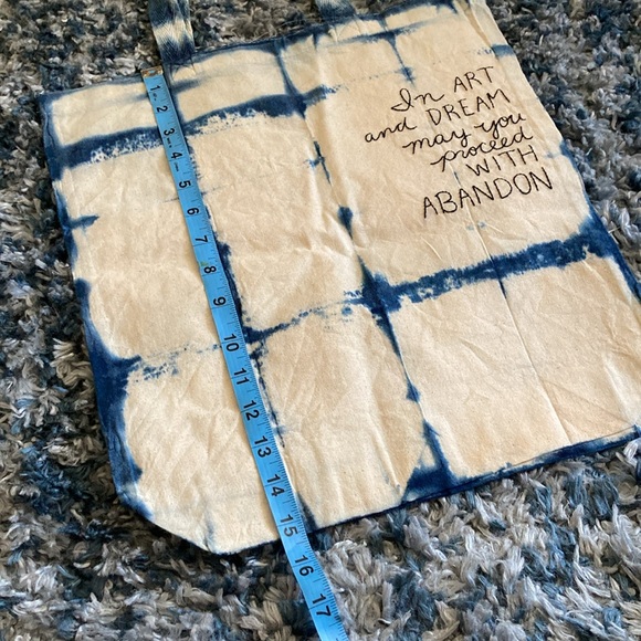 Patti Smith quote Shibori Dye tote bag- hand dyed & hand stitched ! 14”x15” - Picture 7 of 7
